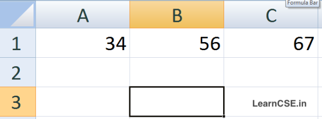 Steps to find the Sum of Different Numbers in Different Cells of MS Excel